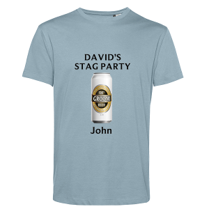 Stag Party Organic T-shirt: Groom Beer Design